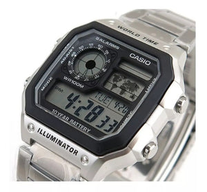 Reloj World Time Royale Casio Vintage AE-1200WHD-1AVDF Plateado