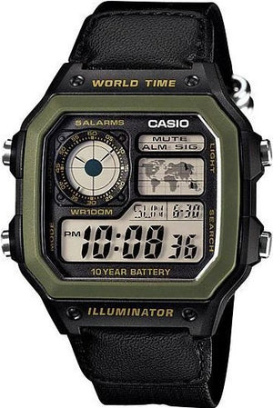 Reloj World Time Royale Casio Vintage AE-1200WHB-1BV Verde