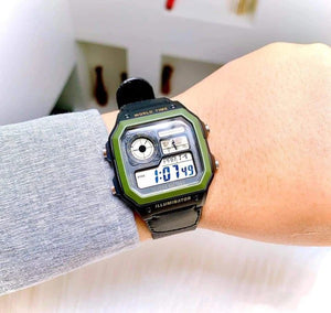 Reloj World Time Royale Casio Vintage AE-1200WHB-1BV Verde