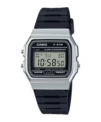 Reloj Casio Vintage F-91WM-7ADF Plateado/Negro