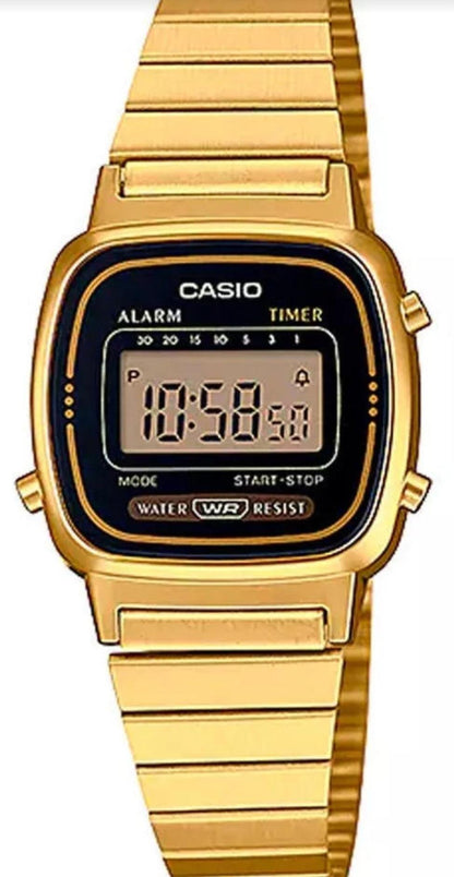 Casio Mini Mujer Acero Dorado Negro LA-670WGA-1 - TOPRELOJES.CL