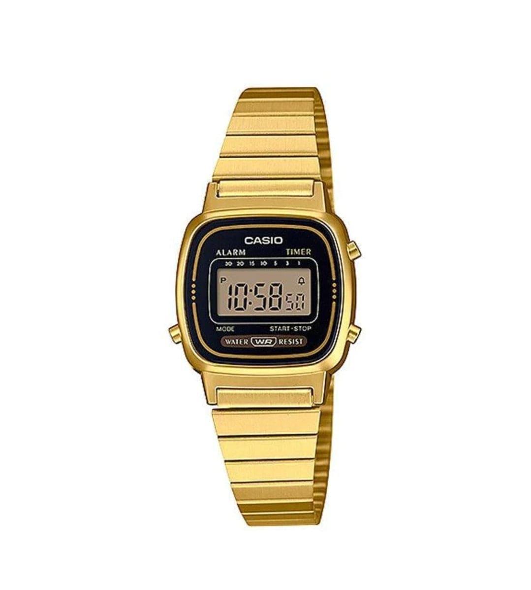 Casio Mini Mujer Acero Dorado Negro LA-670WGA-1 - TOPRELOJES.CL