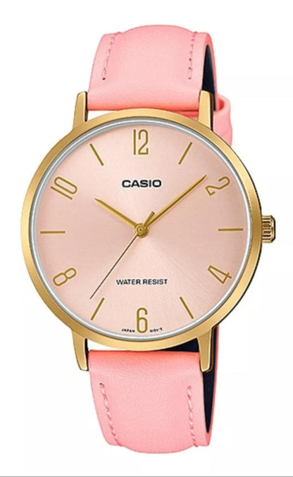 Reloj Casio Clásico Análogo Cuero Rosado LTP-VT01GL-4B - TOPRELOJES.CL