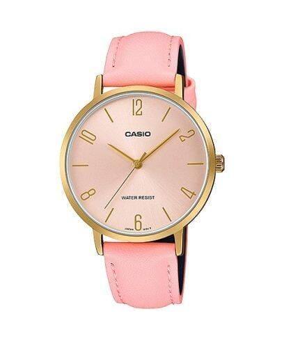 Reloj Casio Clásico Análogo Cuero Rosado LTP-VT01GL-4B - TOPRELOJES.CL