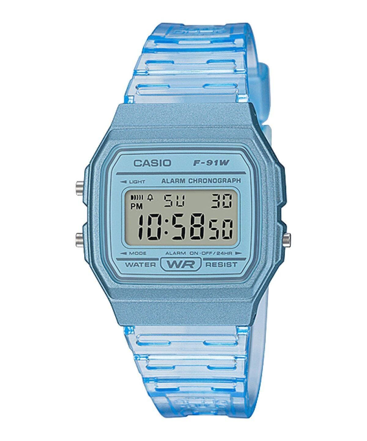 Reloj Casio Vintage Unisex Resina Celeste F-91WS-2 - TOPRELOJES.CL